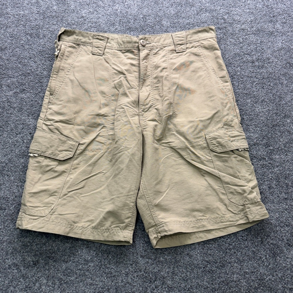 Wrangler NW924DB Cargo Shorts Mens 34 Tan 9in Inseam Quick Dry Outdoor Hiking